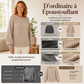 Pull en maille côtelée à manches lanternes, style décontracté pour femme