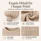 Pull en maille côtelée à manches lanternes, style décontracté pour femme