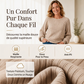 Pull en maille côtelée à manches lanternes, style décontracté pour femme