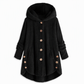 Manteau en peluche doublée polaire asymétrique à boutons, unis pour femme, hiver