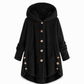 Manteau en peluche doublée polaire asymétrique à boutons, unis pour femme, hiver