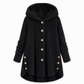 Manteau en peluche doublée polaire asymétrique à boutons, unis pour femme, hiver