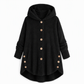 Manteau en peluche doublée polaire asymétrique à boutons, unis pour femme, hiver