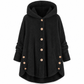 Manteau en peluche doublée polaire asymétrique à boutons, unis pour femme, hiver