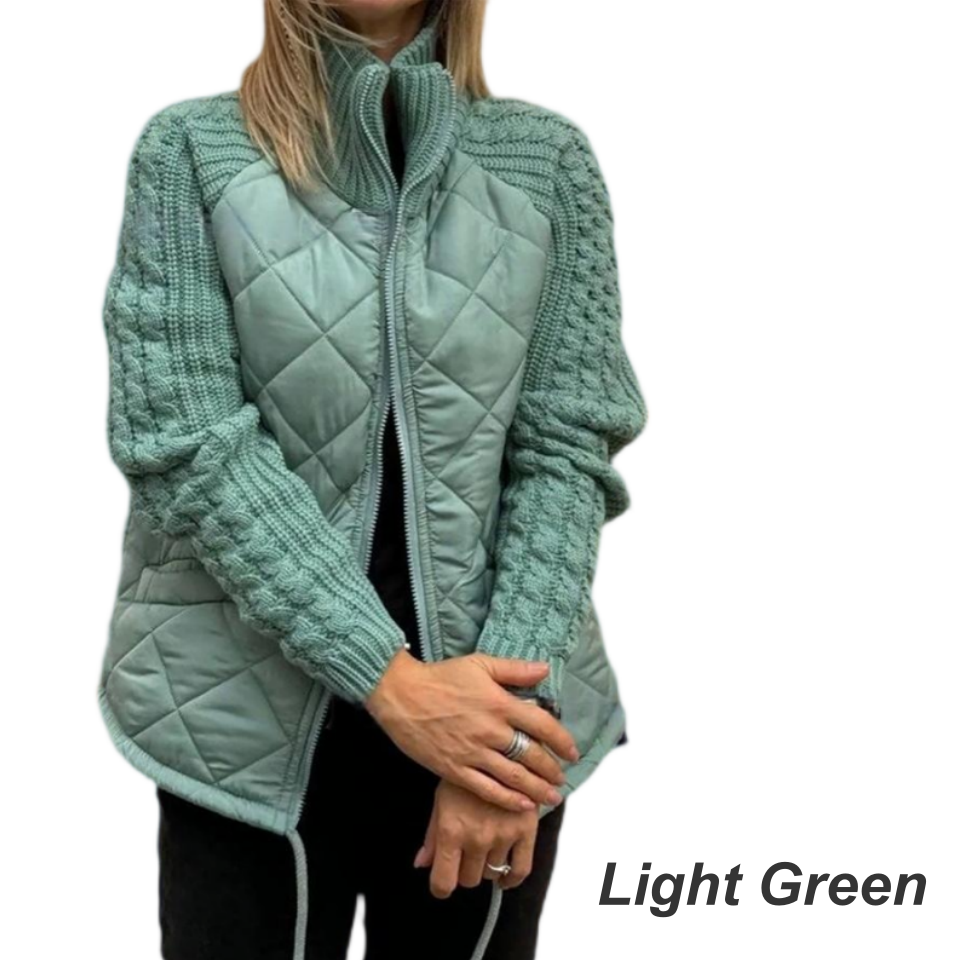 Veste matelassée en patchwork en tricot pour femmes
