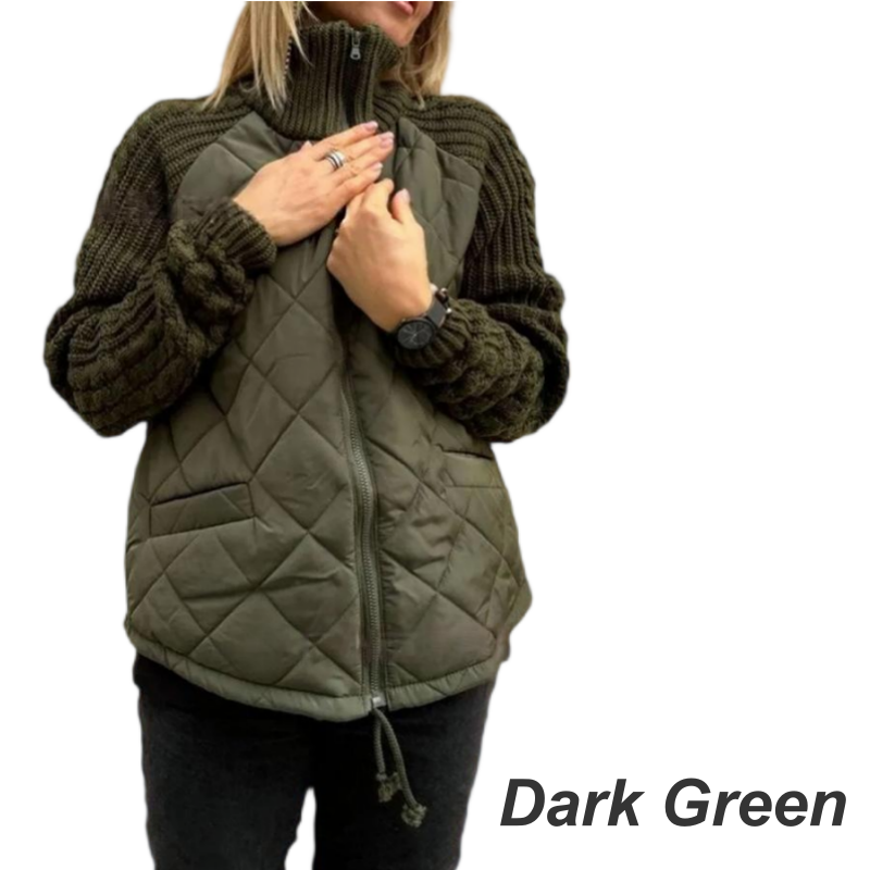 Veste matelassée en patchwork en tricot pour femmes