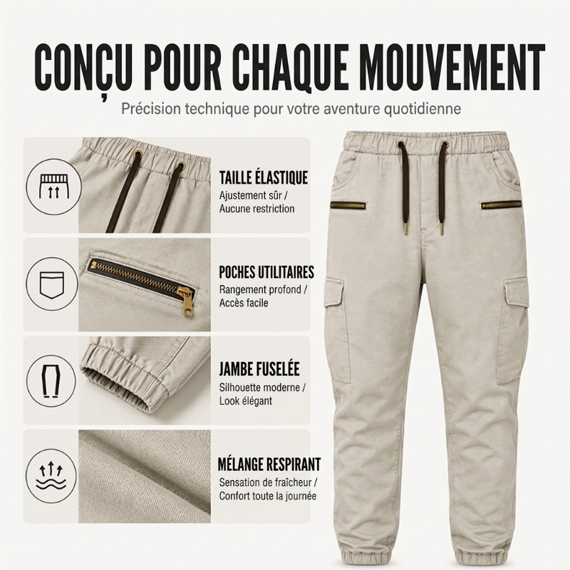 ⏳Liquidation totale🎁Pantalon cargo décontracté et ajusté pour homme🎁!