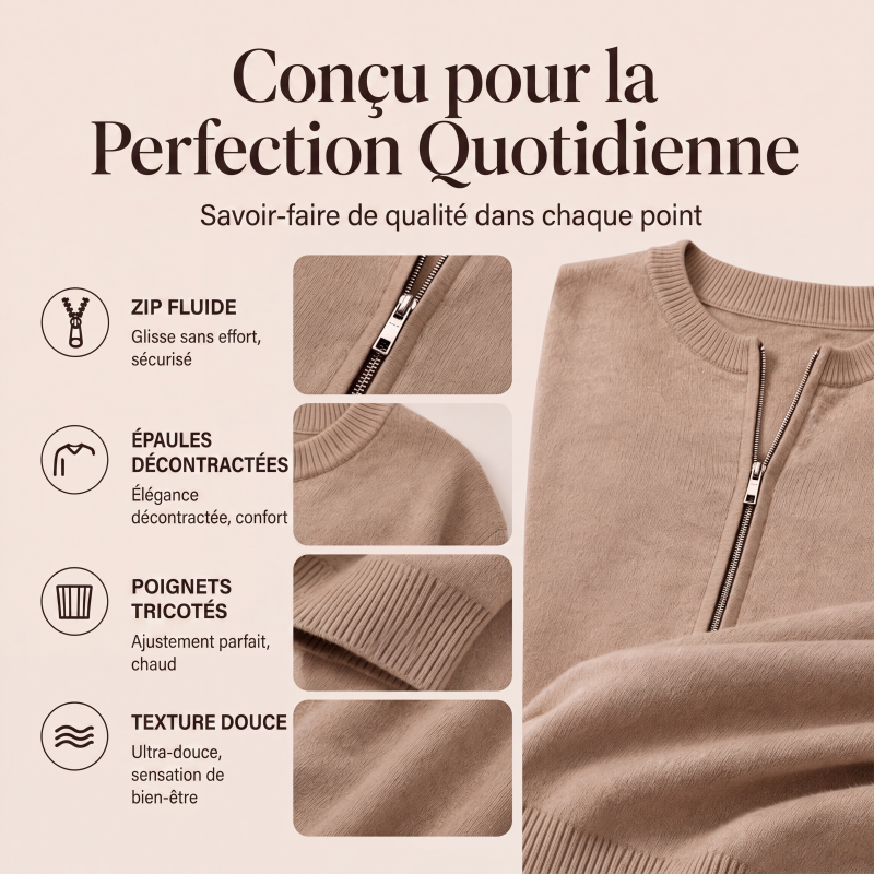 ⏳Liquidation totale!Veste en maille décontractée à fermeture éclair pour femme
