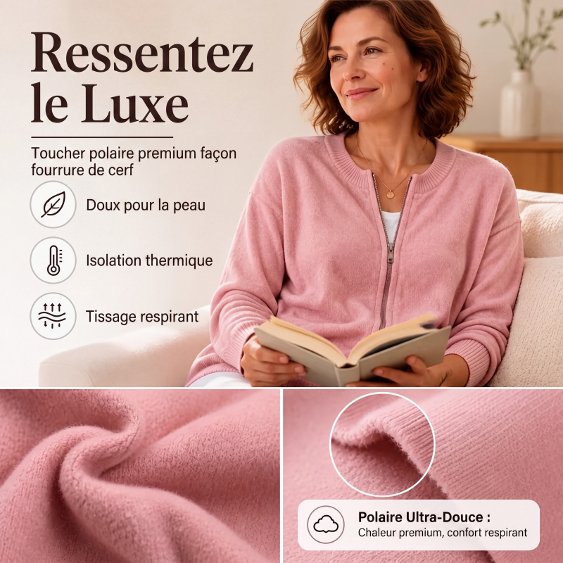 ⏳Liquidation totale!Veste en maille décontractée à fermeture éclair pour femme
