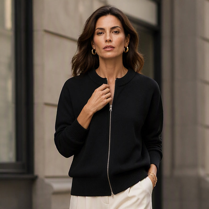⏳Liquidation totale!Veste en maille décontractée à fermeture éclair pour femme
