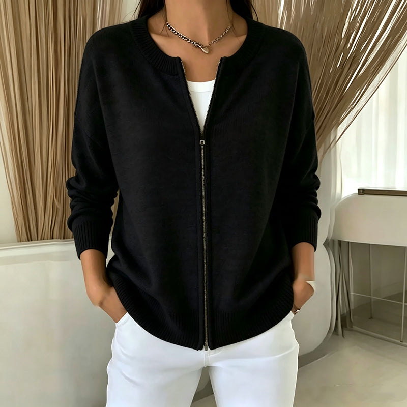 ⏳Liquidation totale!Veste en maille décontractée à fermeture éclair pour femme