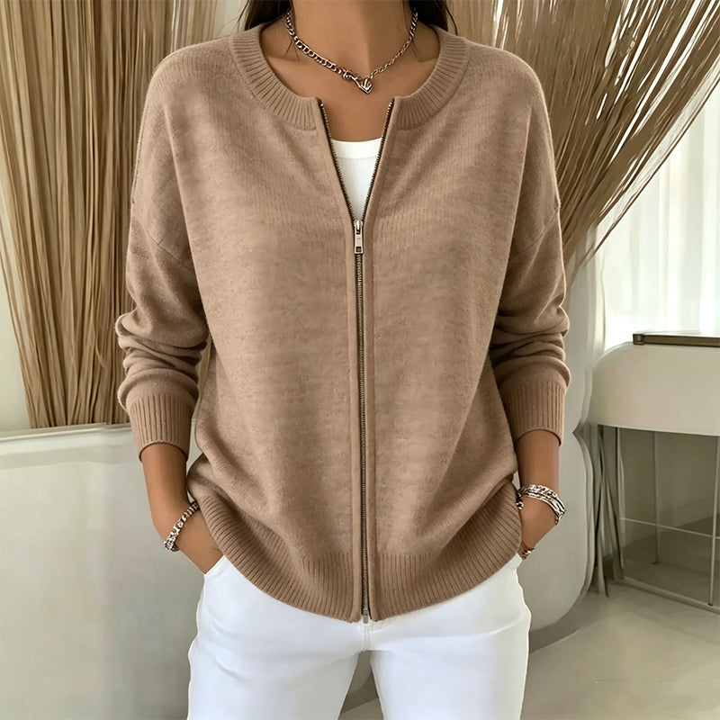 ⏳Liquidation totale!Veste en maille décontractée à fermeture éclair pour femme