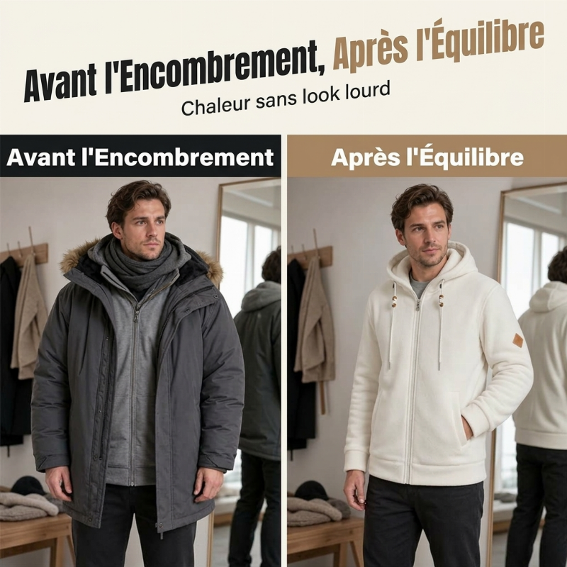 ⏳Liquidation totale⏳Hoodie Sherpa ultra-chaud unisexe
