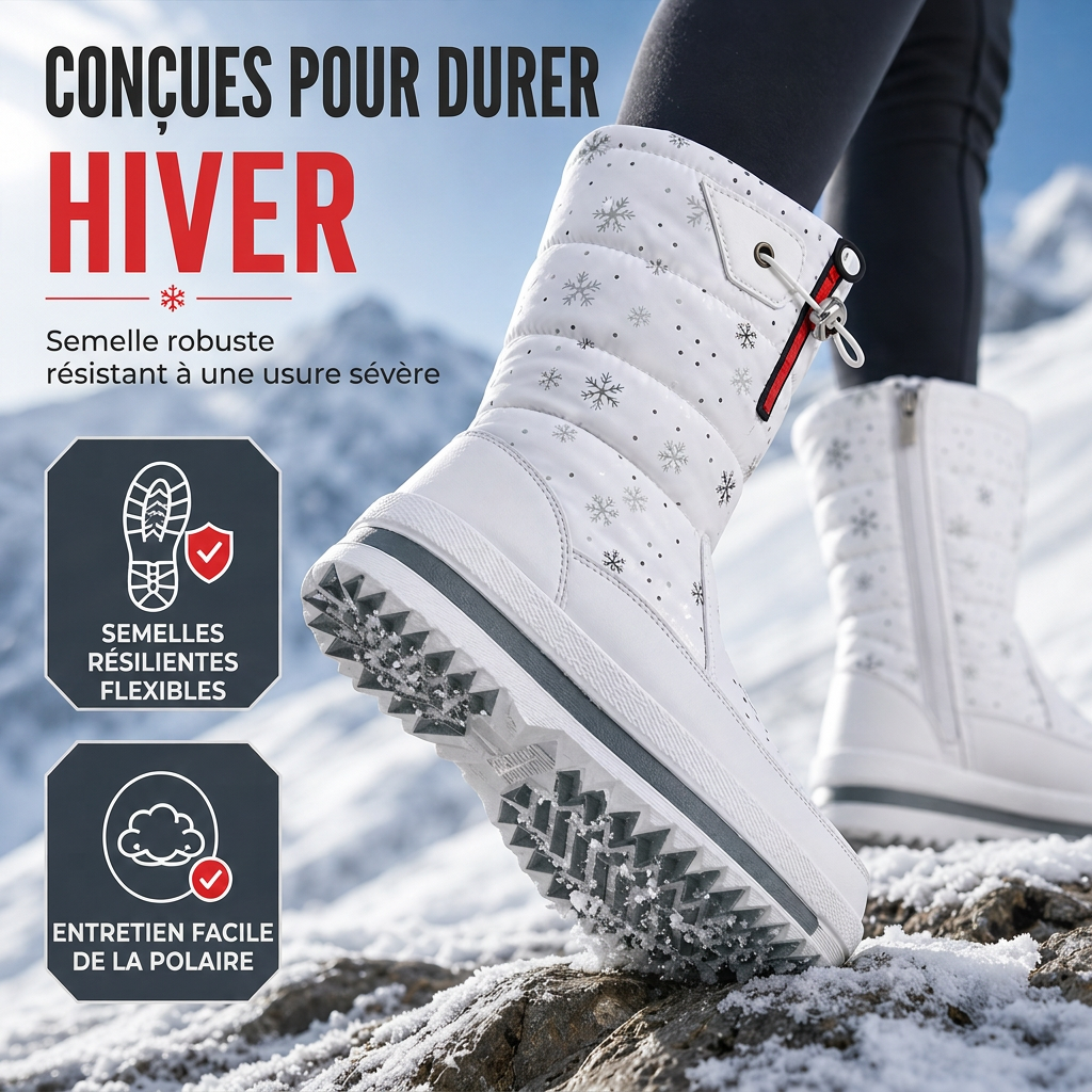 ⏳Liquidation totale⏳Bottes d'hiver hautes pour femme, bottines de neige imperméables et antidérapantes pour l'extérieur, à semelle épaisse et garnissage en peluche douce