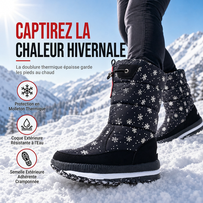 ⏳Liquidation totale⏳Bottes d'hiver hautes pour femme, bottines de neige imperméables et antidérapantes pour l'extérieur, à semelle épaisse et garnissage en peluche douce