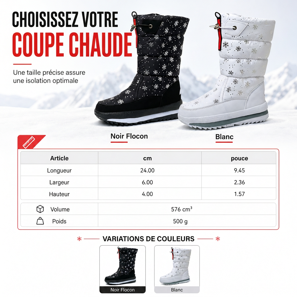 ⏳Liquidation totale⏳Bottes d'hiver hautes pour femme, bottines de neige imperméables et antidérapantes pour l'extérieur, à semelle épaisse et garnissage en peluche douce