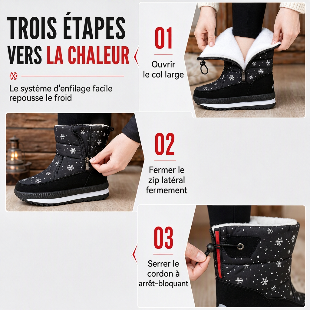 ⏳Liquidation totale⏳Bottes d'hiver hautes pour femme, bottines de neige imperméables et antidérapantes pour l'extérieur, à semelle épaisse et garnissage en peluche douce