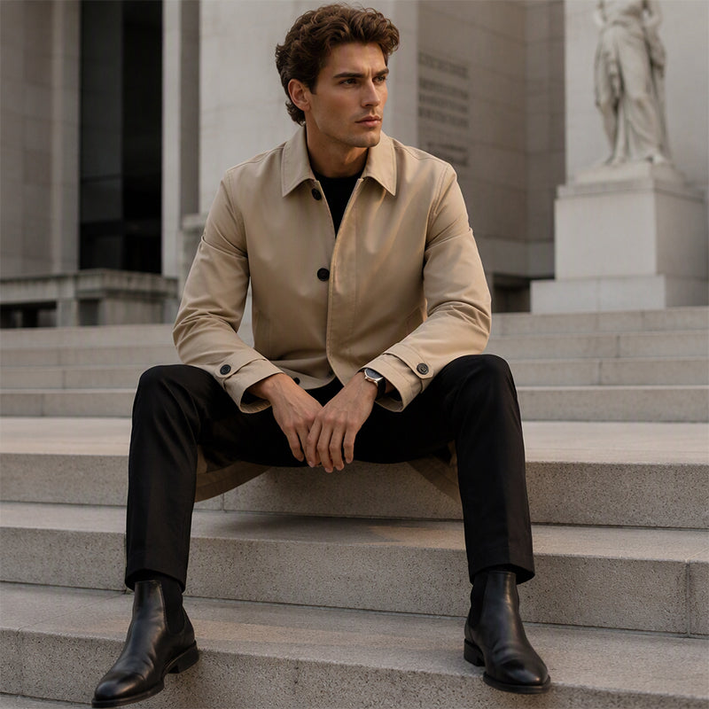 ⏳Liquidation totale⏳Trench-coat matelassé et résistant à l'eau pour homme