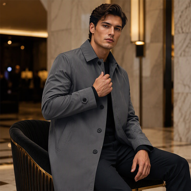 ⏳Liquidation totale⏳Trench-coat matelassé et résistant à l'eau pour homme