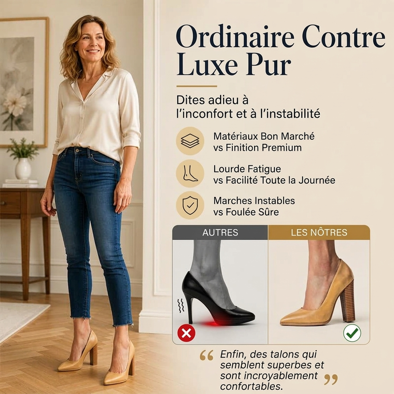 ⏳Liquidation totale⏳Escarpins femme à talons hairs épais et bout pointu élégants