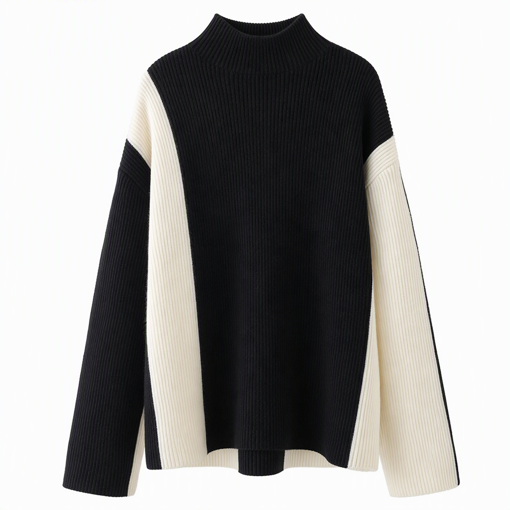 👜 -50 % sur toute la mode femme ! ✨ Women's Autumn Winter Color Block Knit 2-Piece Set Thickened Pullover Sweater and Skirt