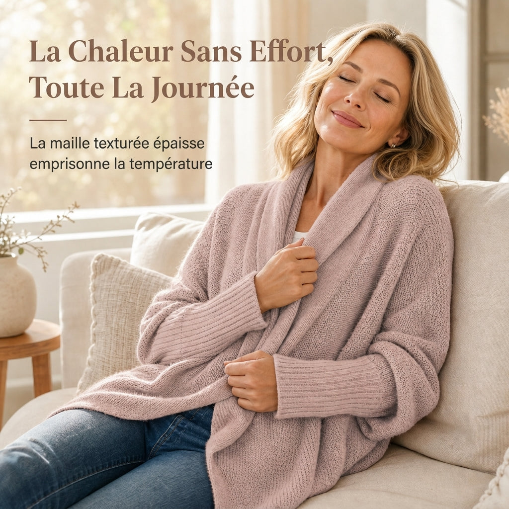 👜 -50 % sur toute la mode femme ! ✨Cardigan en maille femme à manches chauve-souris oversized, avec col châle ouvert, pour l'automne et l'hiver