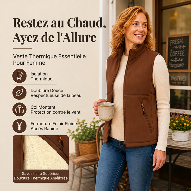 👜 -50 % sur toute la mode femme ! ✨Gilet thermique d'hiver à col montant pour femme