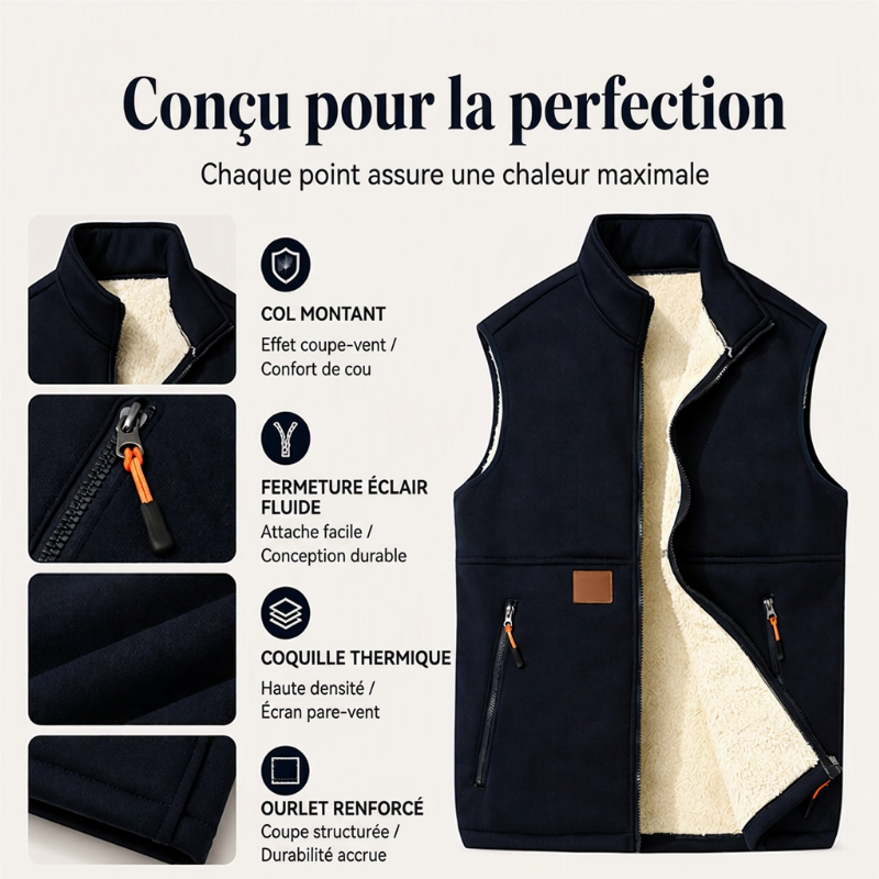 👜 -50 % sur toute la mode femme ! ✨Gilet thermique d'hiver à col montant pour femme