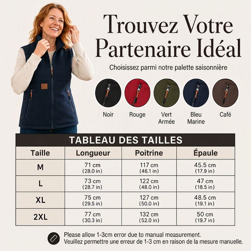 👜 -50 % sur toute la mode femme ! ✨Gilet thermique d'hiver à col montant pour femme