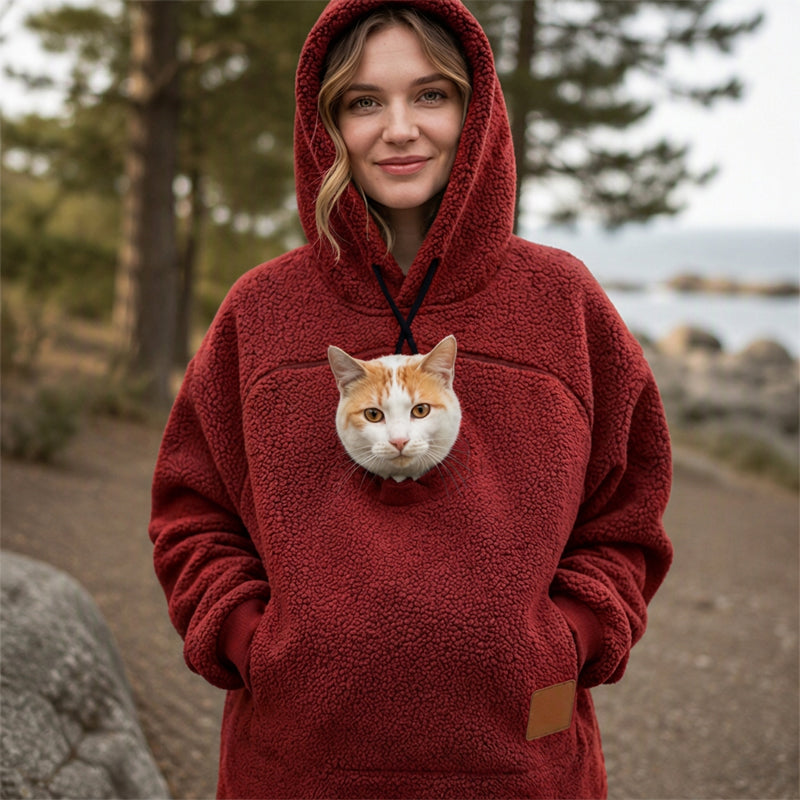 👜 -50 % sur toute la mode femme ! ✨Sweat-shirt à capuche en peluche unisexe pour transporteur d'animaux