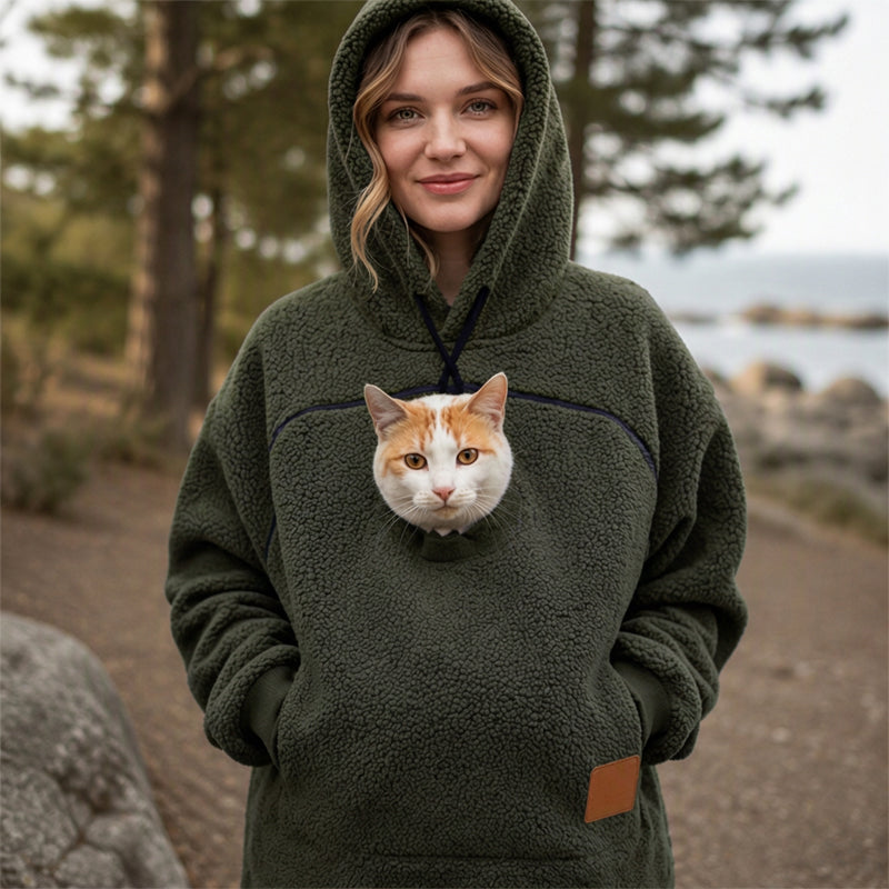 👜 -50 % sur toute la mode femme ! ✨Sweat-shirt à capuche en peluche unisexe pour transporteur d'animaux