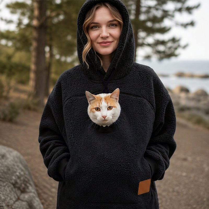 👜 -50 % sur toute la mode femme ! ✨Sweat-shirt à capuche en peluche unisexe pour transporteur d'animaux