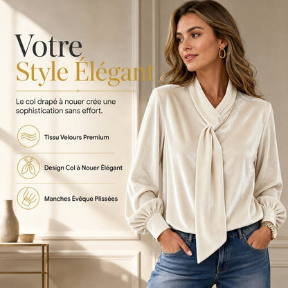 👜 -50 % sur toute la mode femme ! ✨T-shirt en velours à manches longues pour femme avec design à ruban