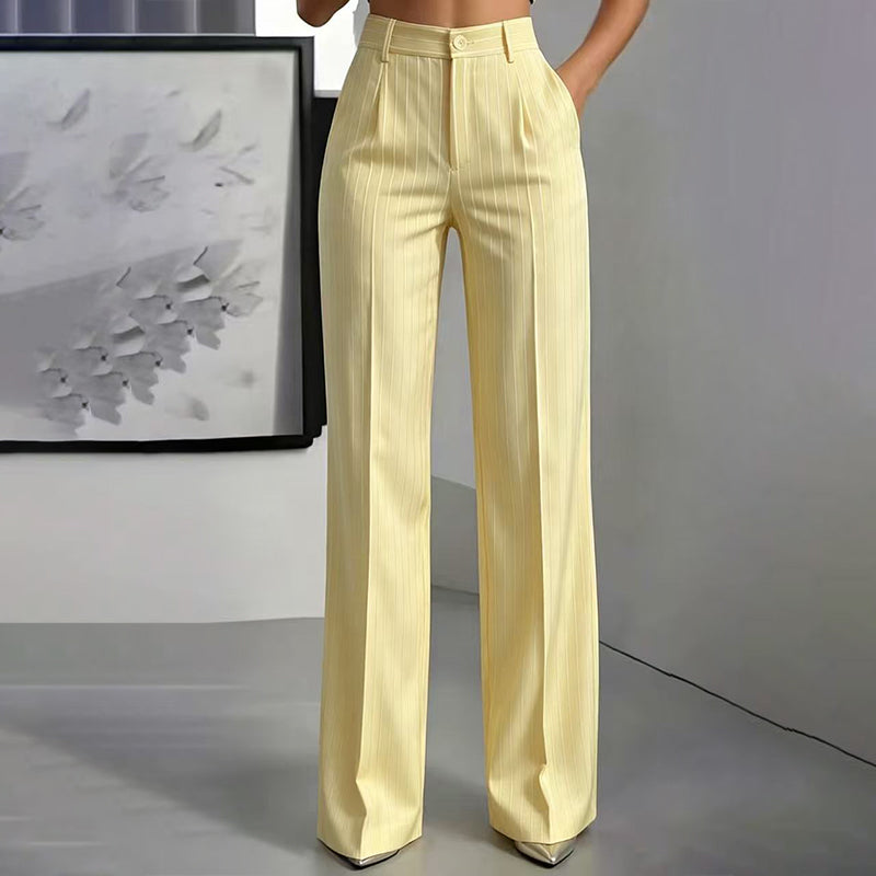 ⏳Liquidation totale⏳Pantalon à pattes d'éléphant rayé taille haute pour femme