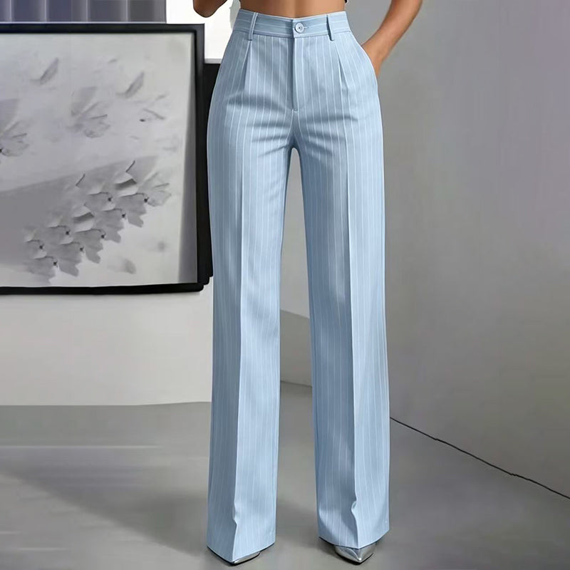 ⏳Liquidation totale⏳Pantalon à pattes d'éléphant rayé taille haute pour femme