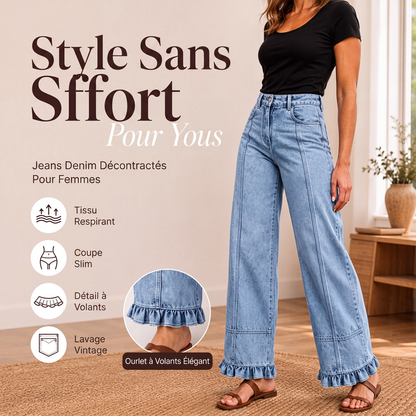 👜 -50 % sur toute la mode femme ! ✨Jeans en denim à ourlet à volants pour femme