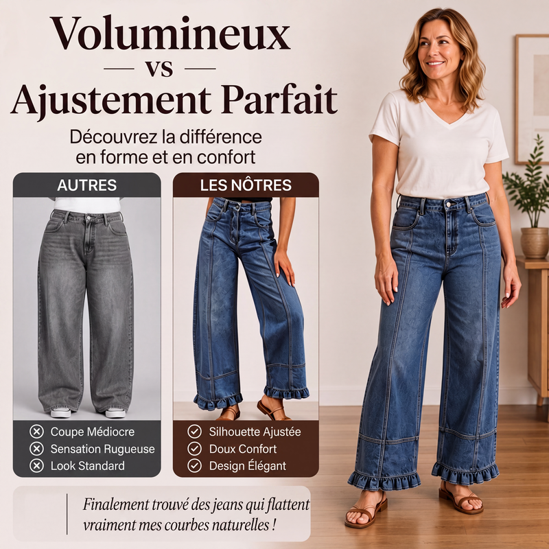👜 -50 % sur toute la mode femme ! ✨Jeans en denim à ourlet à volants pour femme