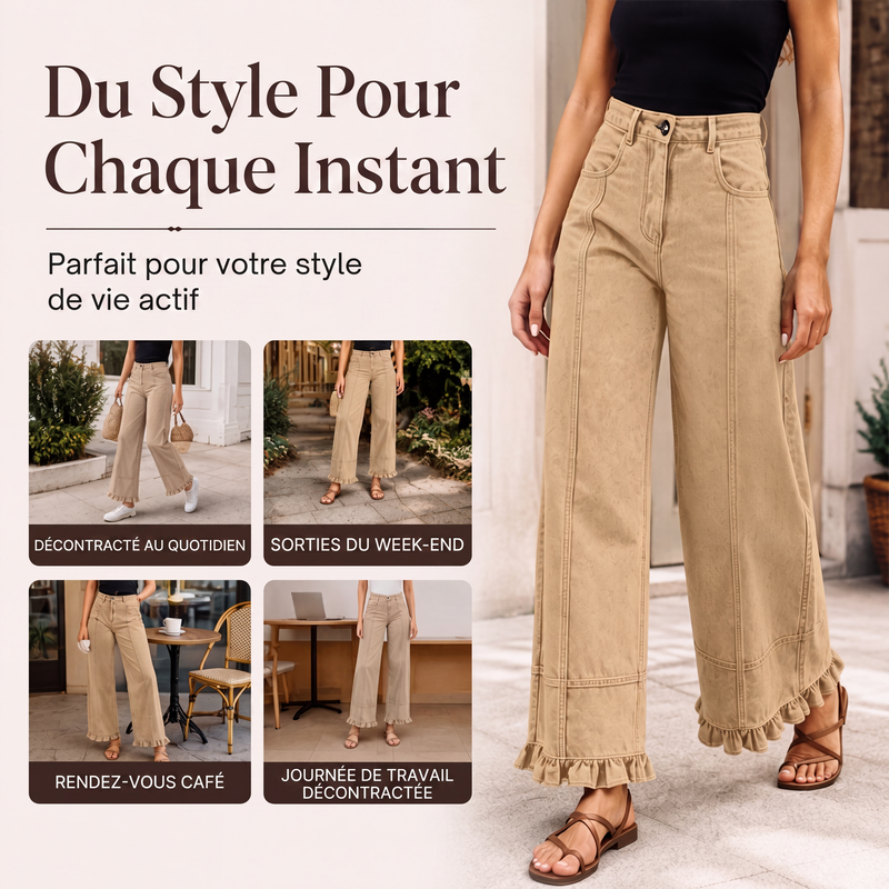 👜 -50 % sur toute la mode femme ! ✨Jeans en denim à ourlet à volants pour femme