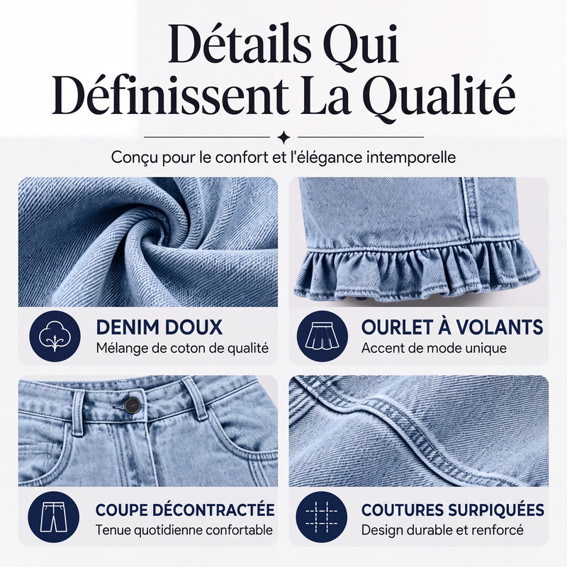 👜 -50 % sur toute la mode femme ! ✨Jeans en denim à ourlet à volants pour femme