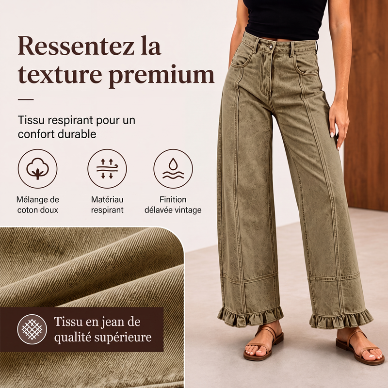 👜 -50 % sur toute la mode femme ! ✨Jeans en denim à ourlet à volants pour femme