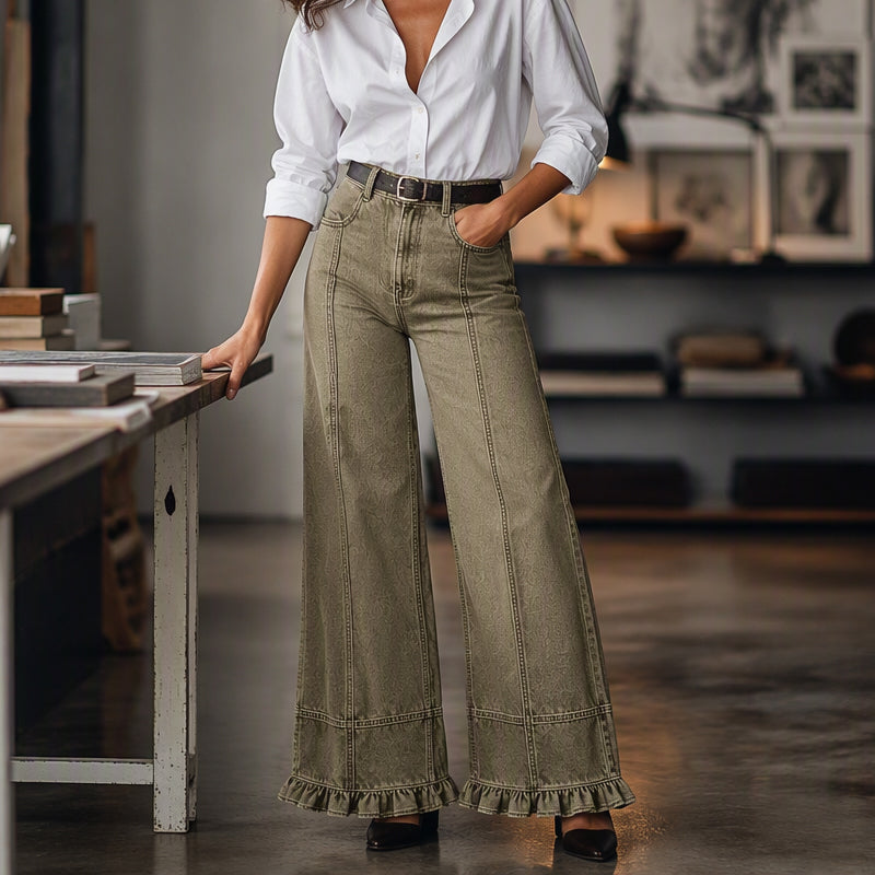 👜 -50 % sur toute la mode femme ! ✨Jeans en denim à ourlet à volants pour femme