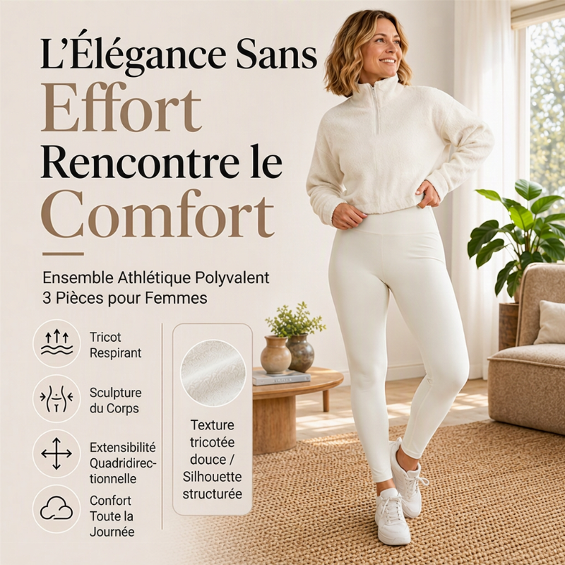 👜 -50 % sur toute la mode femme ! ✨Ensemble de sport confortable 3 pièces pour femme