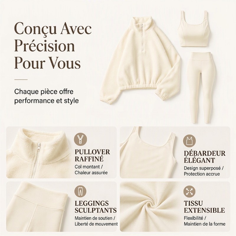 👜 -50 % sur toute la mode femme ! ✨Ensemble de sport confortable 3 pièces pour femme