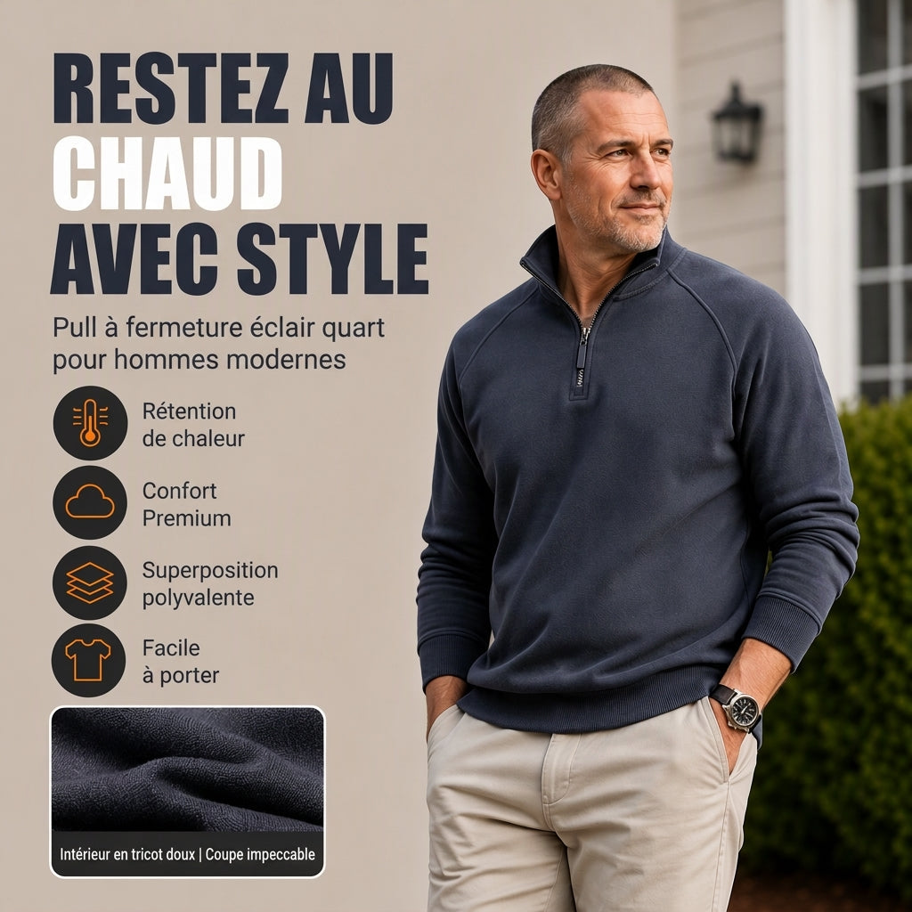 👜 -50 % sur toute la mode femme ! ✨Pull à col montant et demi-zip pour homme