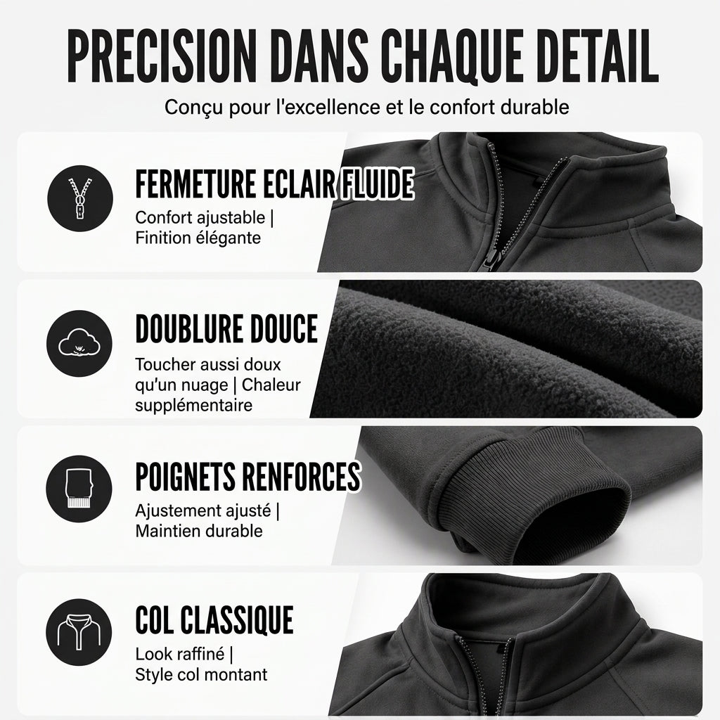 👜 -50 % sur toute la mode femme ! ✨Pull à col montant et demi-zip pour homme