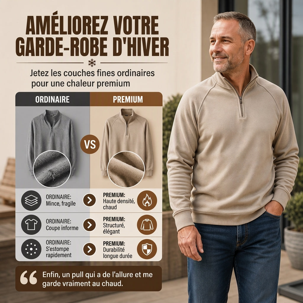 👜 -50 % sur toute la mode femme ! ✨Pull à col montant et demi-zip pour homme