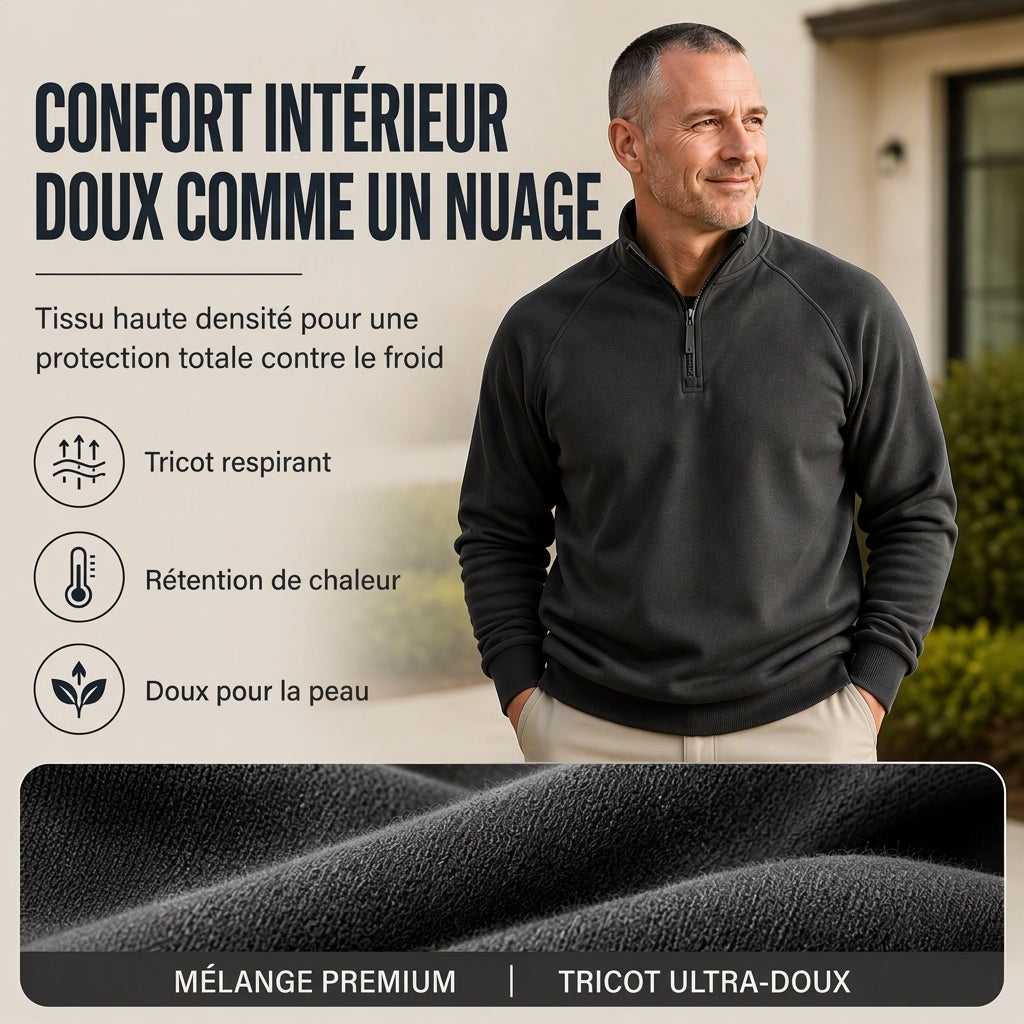 👜 -50 % sur toute la mode femme ! ✨Pull à col montant et demi-zip pour homme