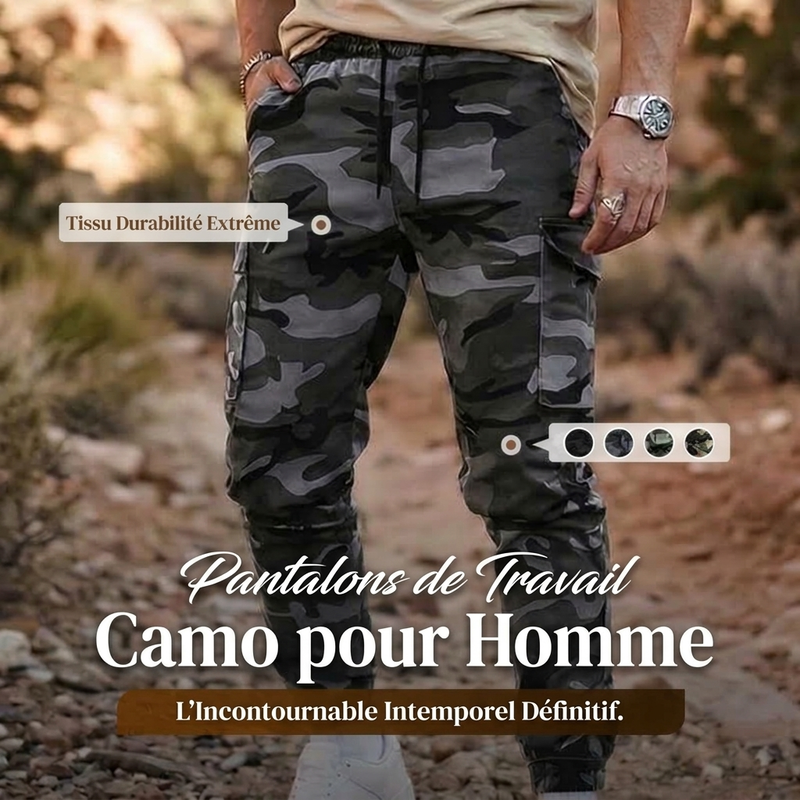 ⏳Liquidation totale⏳Pantalon de travail décontracté à motif camouflage