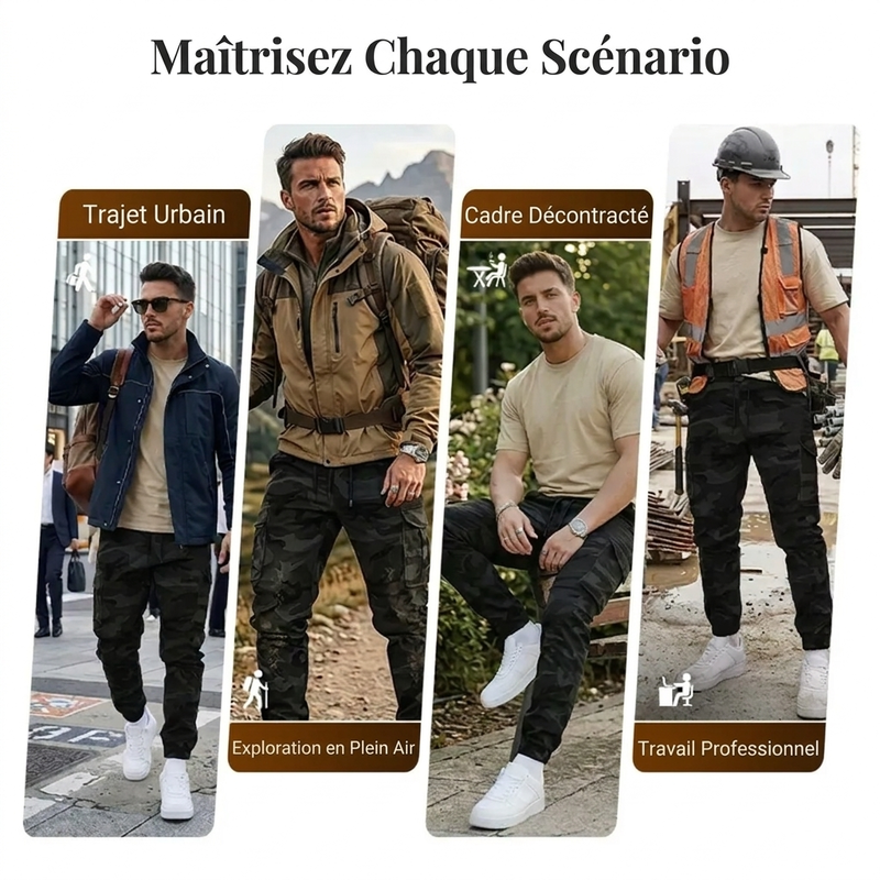 ⏳Liquidation totale⏳Pantalon de travail décontracté à motif camouflage