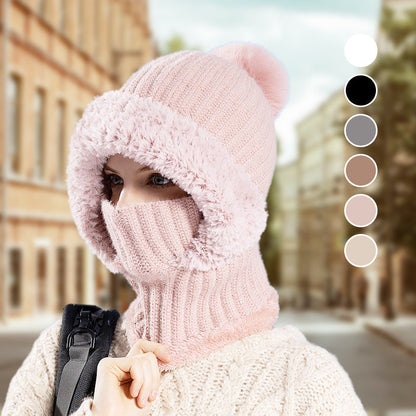 ⏳Liquidation totale⏳Bonnet Écharpe et Masque 3-en-1 Tricoté d'Hiver pour Femmes